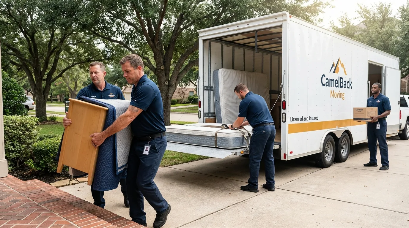 Crew loading residential truck for cross-state move from Chatham, NY